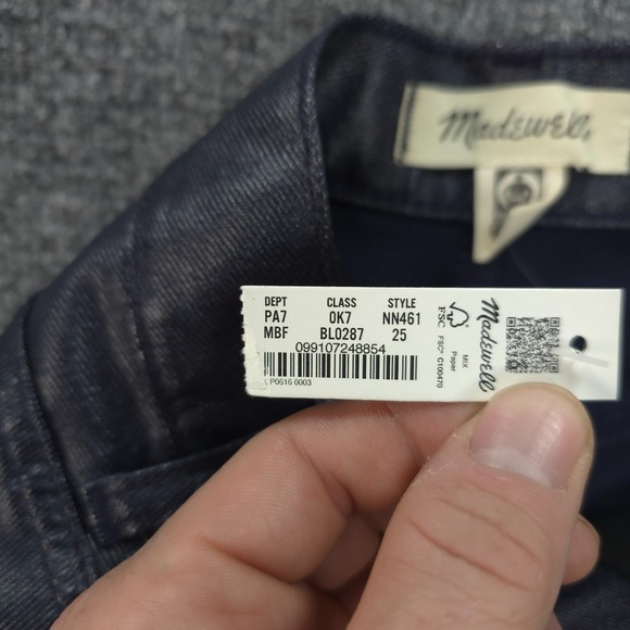 Madewell Jeans Womens 25 Midnight Blue Foil 90s Straight High Rise Casual Preppy - Picture 4 of 15